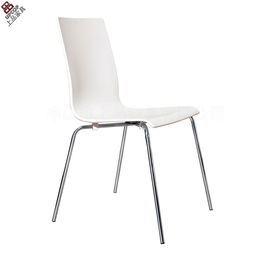 批发简约现代风格塑料椅电镀椅脚塑料座板组合餐椅